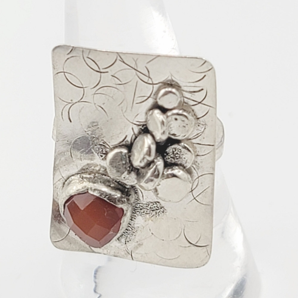 CARNELIAN RING HANDMADE IN STERLING SILVER METAL SIZE 8.5 - Picture 4 of 6